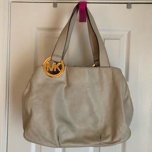 Michael Kors Pebbled Cream/White Purse